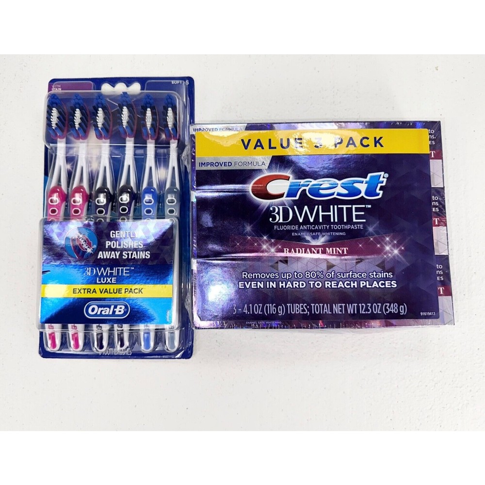 Crest 3D White Whitening , 4.1 Ounce (Pack of 3) /Oral-B Pro-Flex Stain Eraser M